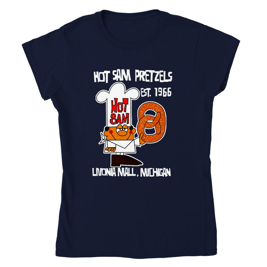 Hot Sam's Pretzels Established 1966 Retro Women's T-Shirt Tee