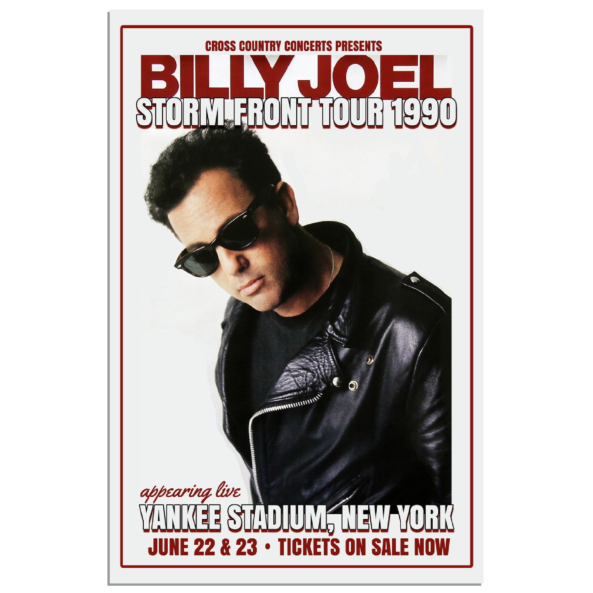 Vintage 1989 BILLY JOEL - Storm Front on sale Tour PROMO Poster / Promotional // Rare 36x24 // Orig chrome frame