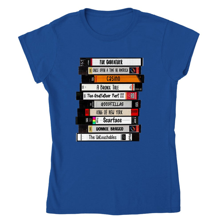 VHS Classic Mafia Mob Movies TV T-Shirt Tee Women's