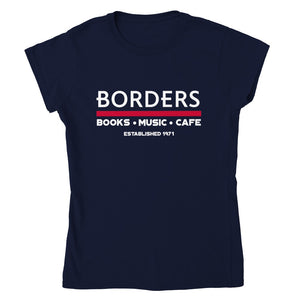 Borders Books Music Cafe T-Shirt Tee Women's
