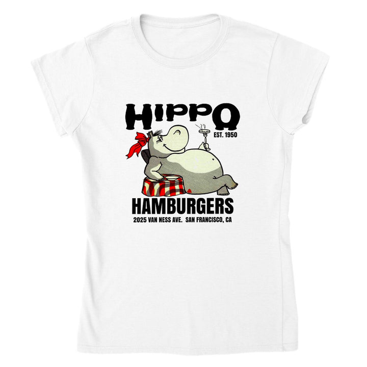 Hippo Hamburgers Vintage Restaurant Retro Women's T-Shirt Tee