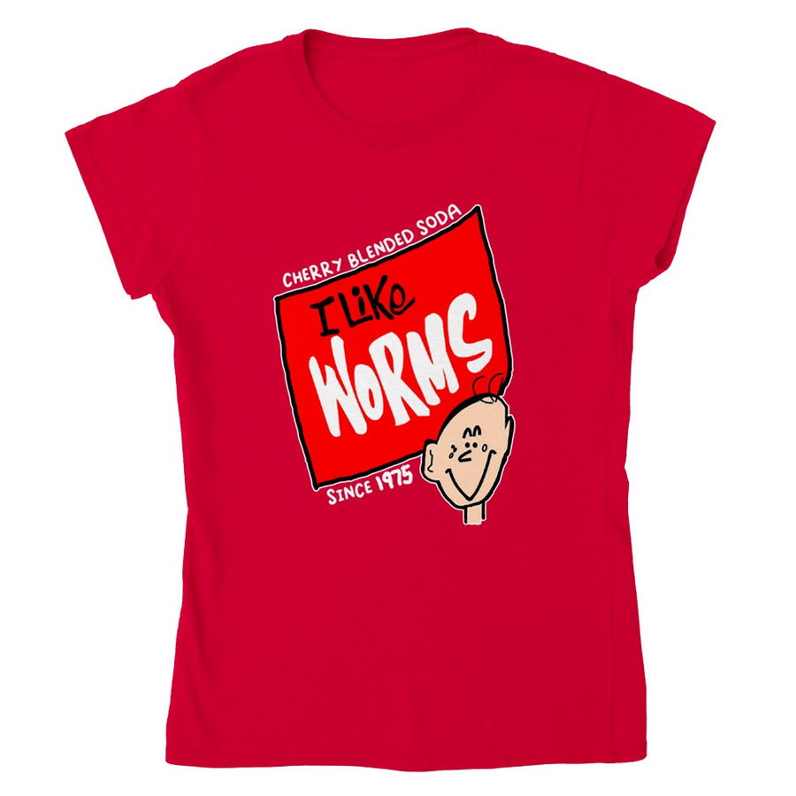 I Like Worms Cherry Blenda Soda 1975 Retro Women's T-Shirt Tee