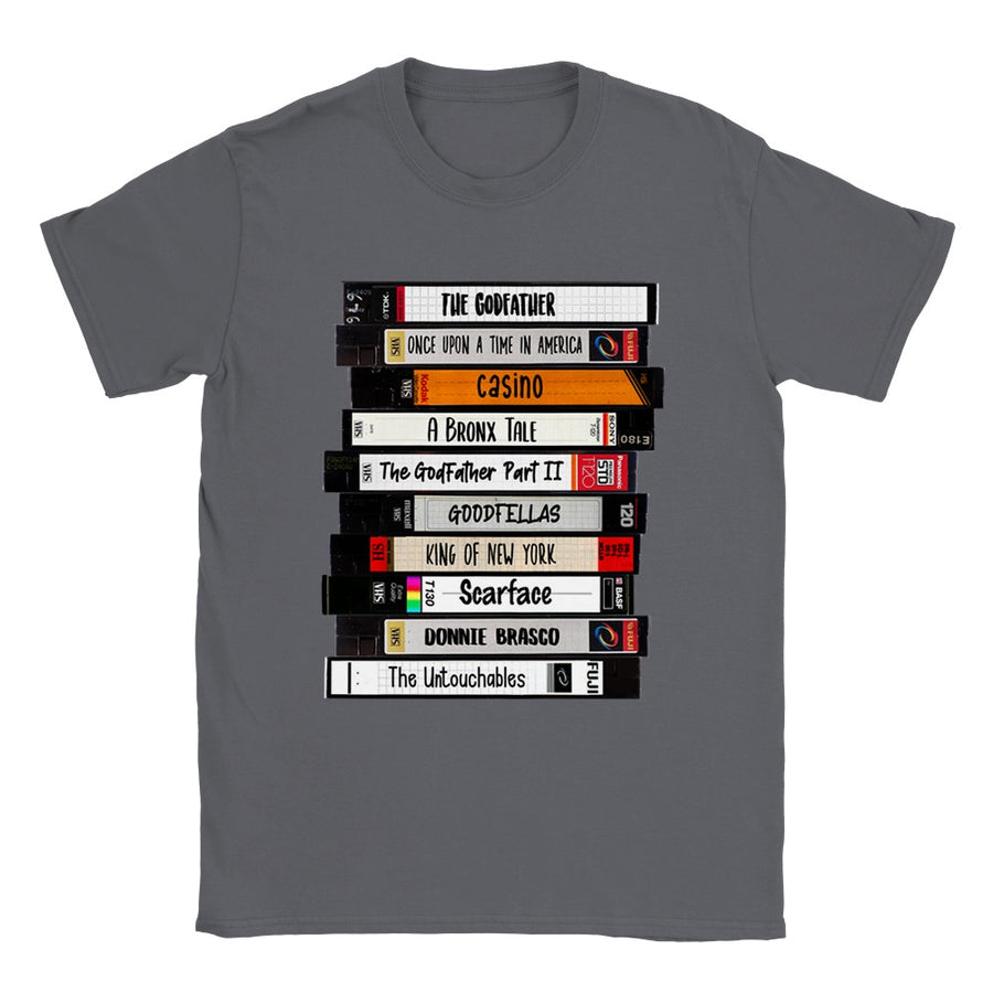 VHS Classic Mafia Mob Movies T-Shirt Tee Men's Unisex