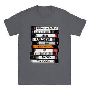 VHS Classic Horror Movies T-Shirt Tee Men's Unisex