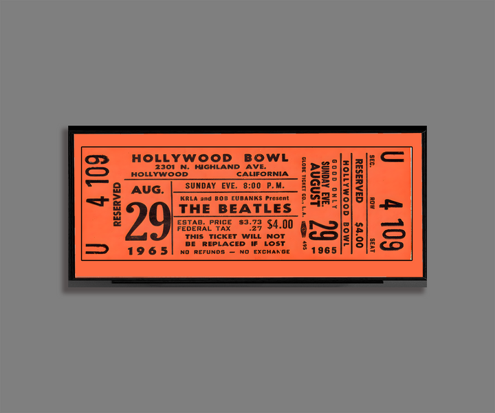 The Beatles 1965 Concert Ticket Stub Art Print Poster Hollywood Bowl