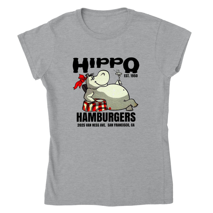 Hippo Hamburgers Vintage Restaurant Retro Women's T-Shirt Tee