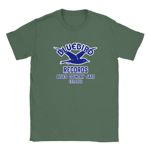 Bluebird Records Unisex T-Shirt Record Label Tee Blues Jazz 78 RPM