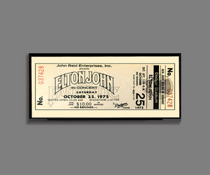 Elton John 1975 Concert Ticket Stub Art Print Poster Captain Fantastic Tour