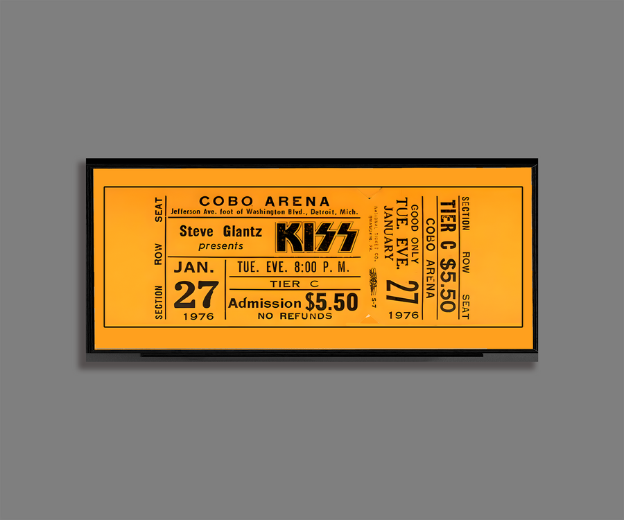 KISS 1976 Concert Ticket Stub Art Print Poster Destroyer Tour