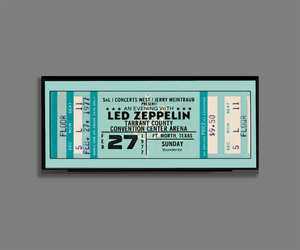 Led Zeppelin 1977 Concert Ticket Stub Art Print Poster North American Tour