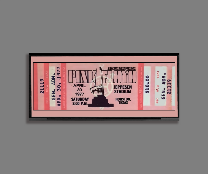 Pink Floyd 1977 Concert Ticket Stub Art Print Poster Animals Tour