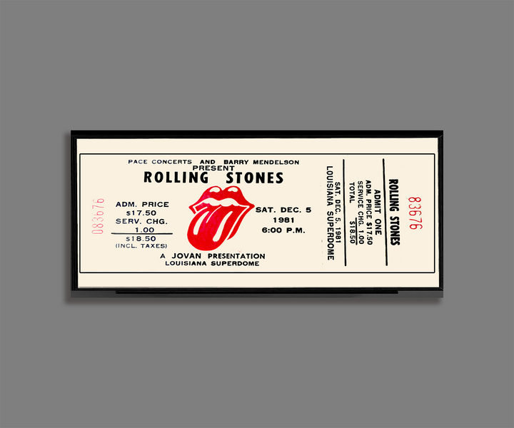 Rolling Stones 1981 Concert Ticket Stub Art Print Poster Tattoo You Tour