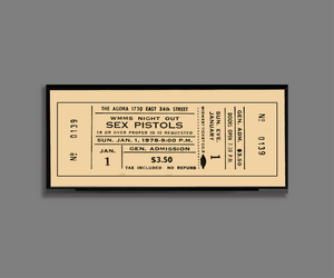 Sex Pistols 1978 Concert Ticket Stub Art Print Poster