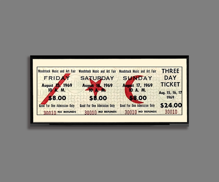 Woodstock Festival 1969 Concert Ticket Stub Art Print Poster