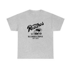 Peaches Records & Tapes Est. 1975 Record Shop Music Store Men's Unisex T Shirt Tee