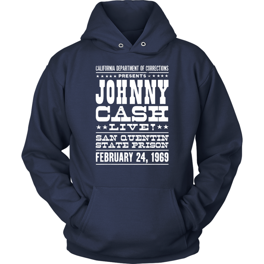 Johnny Cash Live San Quentin Retro Concert Poster Hoodie
