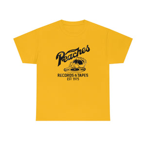 Peaches Records & Tapes Est. 1975 Record Shop Music Store Men's Unisex T Shirt Tee