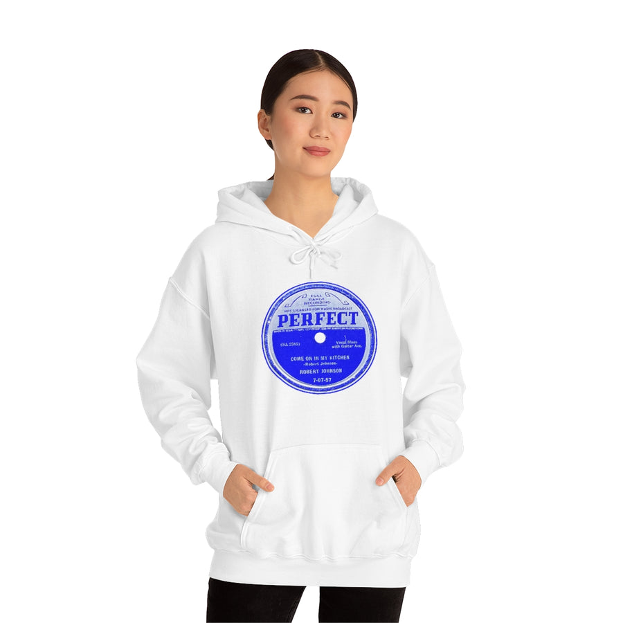 Robert Johnson Come On In My Kitchen Perfect Records 78 RPM Blues Label Unisex Hoodie