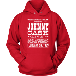 Johnny Cash Live San Quentin Retro Concert Poster Hoodie